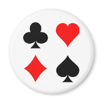Blackjack / Poker Card Suits: Vector Art: Refrigerator Magnet