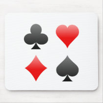Blackjack / Poker Card Suits: Vector Art: Mouse Pads