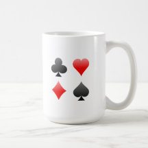 Blackjack / Poker Card Suits: Vector Art: Coffee Mugs