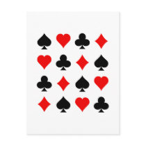 Blackjack / Poker Card Suits: Vector Art: Postcard