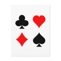 Blackjack / Poker Card Suits: Vector Art: Postcard