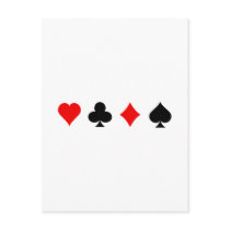 Blackjack / Poker Card Suits: Vector Art: Postcard