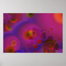 Blacklight Acidcoral Softflowers Poster