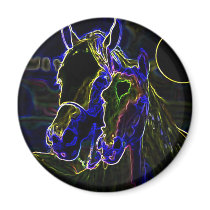 Blacklight Horses Fridge Magnets