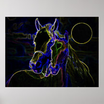 Blacklight Horses Poster Print - Horse Posters