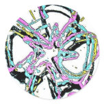 Blacklight / Neon Splash Abstract Celtic Cross stickers
