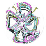 Blacklight / Neon Splash Abstract Celtic Cross stickers