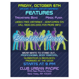 Blacklight Party Flyer Invitation Announcements flyer