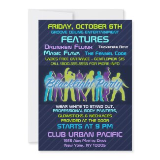 Blacklight Party Invitation invitation