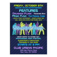 Blacklight Party Invitation