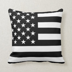 Blackout American Flag Throw Pillow