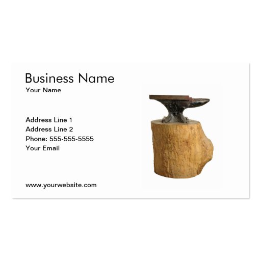 Blacksmith Anvil Business Card Template (front side)