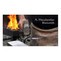 Blacksmith at a forge Double-Sided standard business cards (Pack of 100)