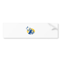 Blacksmith Farrier With Hammer Horseshoe Retro Bumper Stickers