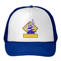 Blacksmith Holding Hammer with Anvil Retro Trucker Hat