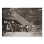 Blacksmith shoeing a horse photo art
