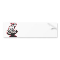 Blacksmith With Hammer Striking Barbell on Anvil Bumper Sticker