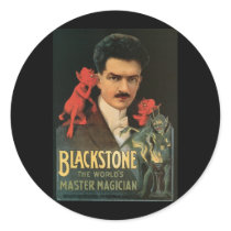Blackstone ~ Master Magician Vintage Magic Act Round Sticker