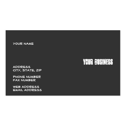 Blacktop Business Card Templates (back side)