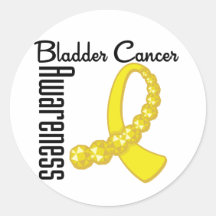 Bladder Cancer Awareness Gemstone Ribbon Stickers