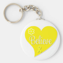 Bladder Cancer Believe Heart Keychains
