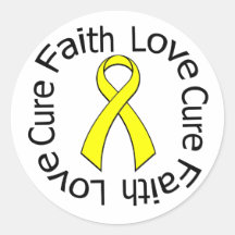 Bladder Cancer Faith Love Cure Round Sticker