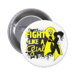 Bladder Cancer Fight Like A Girl Grunge buttons