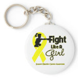 Bladder Cancer Fight Like A Girl Knock Out keychains