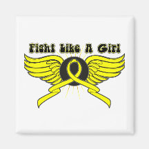 Bladder Cancer Fight Like A Girl Wings Magnets