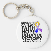 Bladder Cancer Hope Strength Victory Keychains