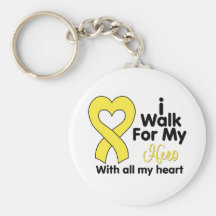 Bladder Cancer I Walk For My Hero Key Chain