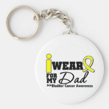 Bladder Cancer I Wear Yellow Ribbon For My Dad Keychains