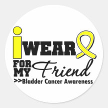 Bladder Cancer I Wear Yellow Ribbon For My Friend Sticker