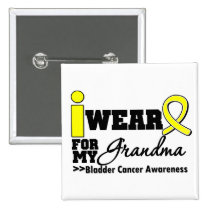 Bladder Cancer I Wear Yellow Ribbon For My Grandma Pin