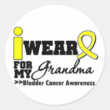 Bladder Cancer I Wear Yellow Ribbon For My Grandma Sticker