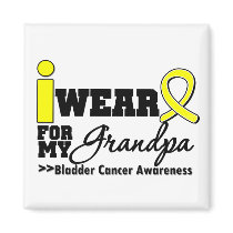 Bladder Cancer I Wear Yellow Ribbon For My Grandpa Magnet