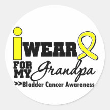 Bladder Cancer I Wear Yellow Ribbon For My Grandpa Stickers