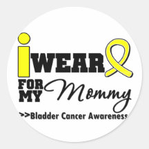 Bladder Cancer I Wear Yellow Ribbon For My Mommy Stickers