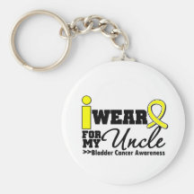 Bladder Cancer I Wear Yellow Ribbon For My Uncle Keychain