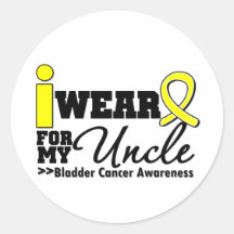 Bladder Cancer I Wear Yellow Ribbon For My Uncle Sticker