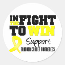 Bladder Cancer In The Fight To Win Round Sticker