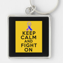 Bladder Cancer Keep Calm and Fight On Keychains