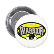 Bladder Cancer One Tough Warrior Pinback Button