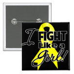 Bladder Cancer Ribbon - I Fight Like a Girl buttons