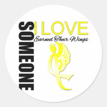 Bladder Cancer Someone I Love Earned Their Wings Round Sticker