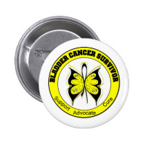 Bladder Cancer Survivor Butterfly Button