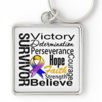 Bladder Cancer Survivor Collage Key Chains