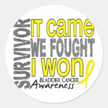 Bladder Cancer Survivor It Came We Fought I Won Round Stickers