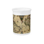 Blaeu’s map of the World (1684) Beverage Pitchers