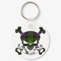 Blair Tartan Skull Keychain by Scottish_Tartans Blair Tartan Skull Keychain